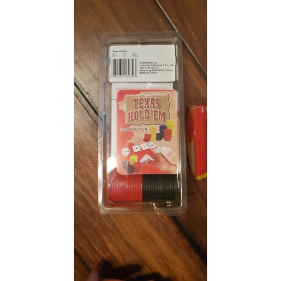 New Texas Hold Em card game and vintage chips - Picture 3 of 3